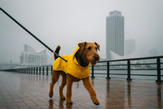 Johnのお散歩は雨でも全力☔